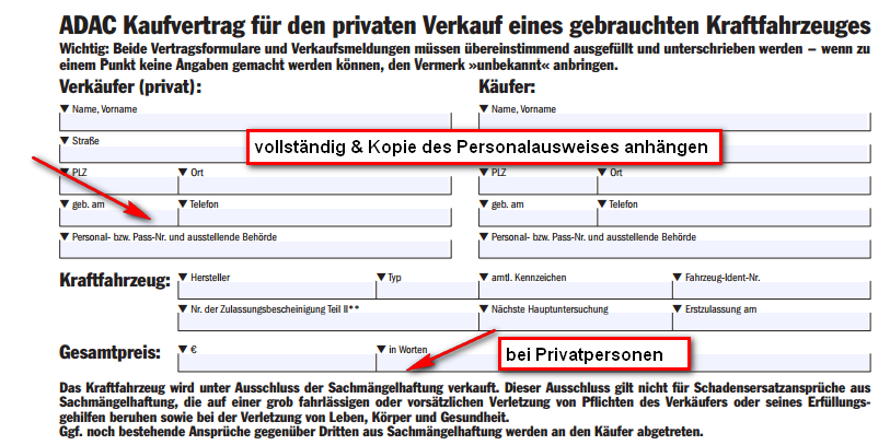 Kaufvertrag Auto Zum Ausdrucken Kostenlos