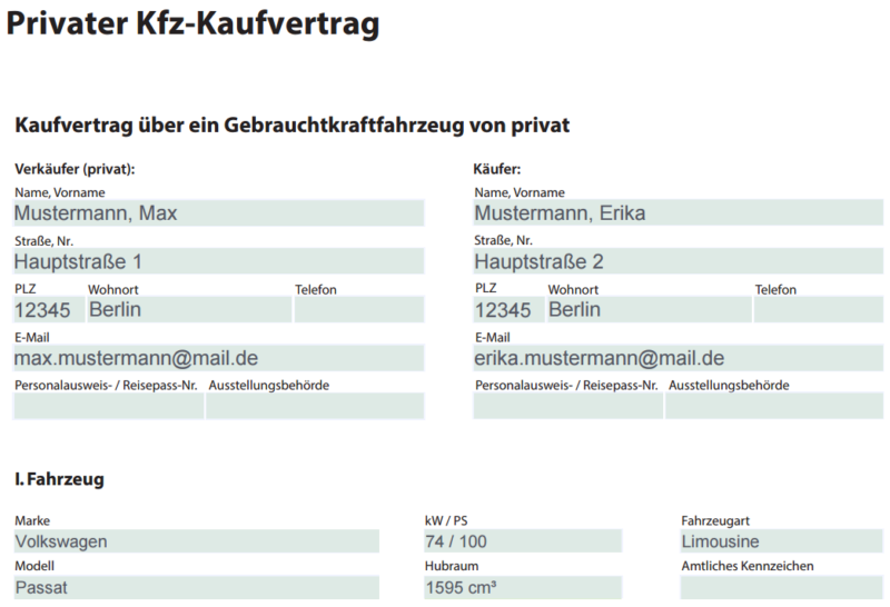 Muster Kaufvertrag Auto (privat & gewerblich) | Was Sie beachten müssen!